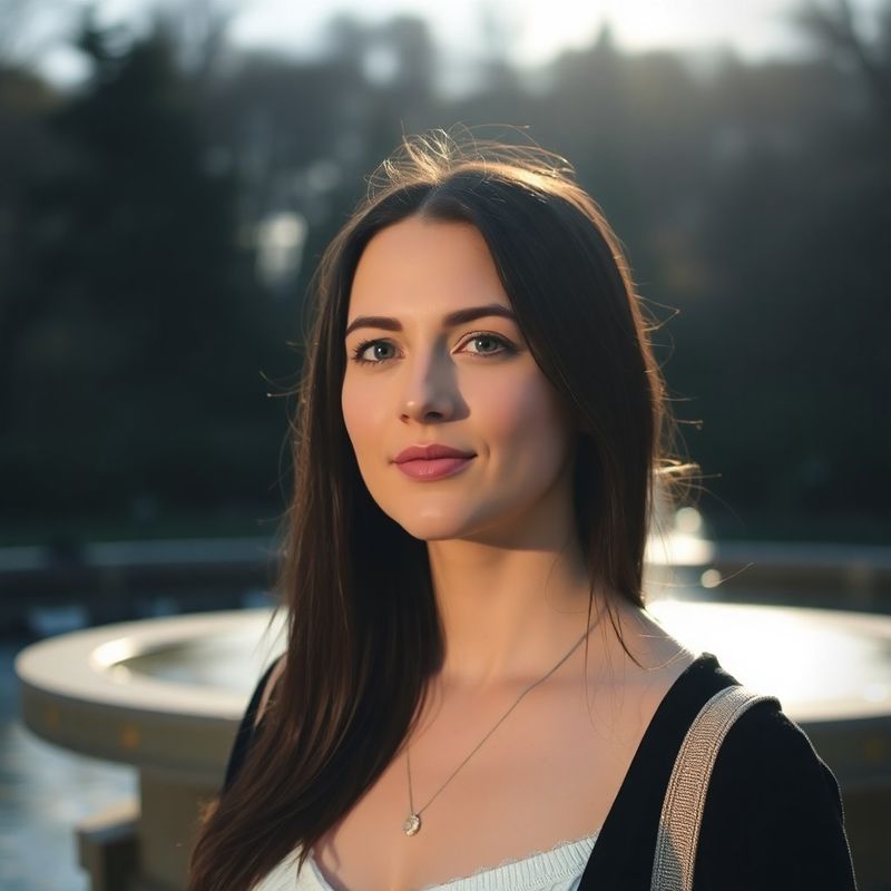 Soft portrait of a woman in late-afternoon light at Parc La Fontaine
