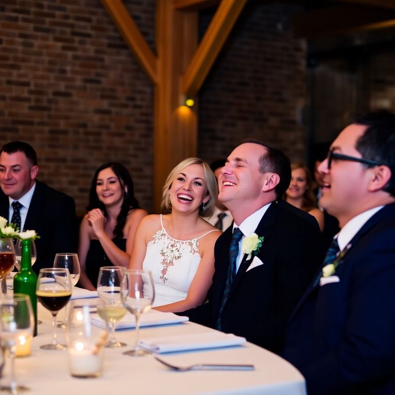 Candid wedding reception moment at a Montréal loft venue