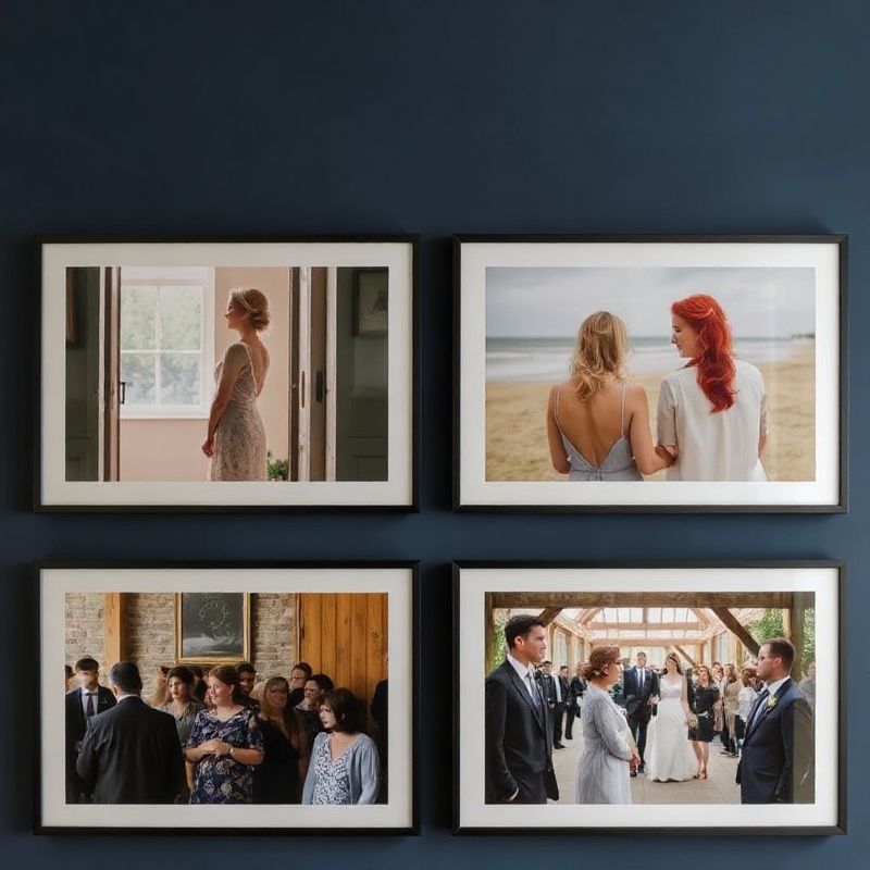 Editorial gallery wall of four photographs arranged in a clean grid